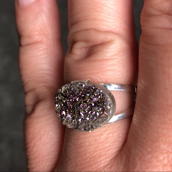 Ring Titanium Aura Druzy & Sterling Silver - Picture 5 of 8